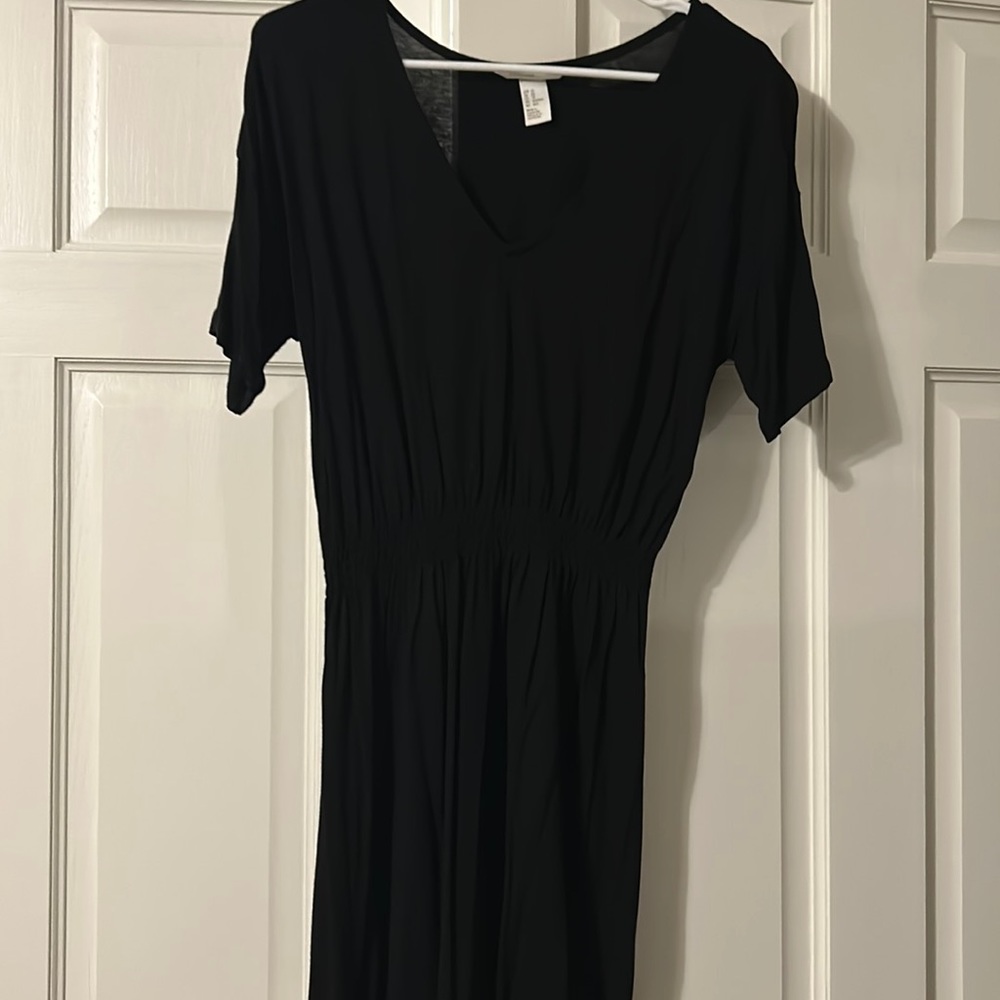 H&M basics black cotton dress